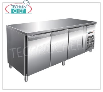 Forcar - Tavolo Congelante - Congélateur 3 tailles, Temp.-18°/-22°C, Classe D, Gaz R290, mod.G-GN3100BT Congélateur-Congélateur Table 3 PORTES et tiroir neutre, Professionnel, capacité 417 litres, température -18°/-22°C, ventilé, Gastronorm 1/1, ÉCOLOGIQUE en Classe D, Gaz R290, V.230/1, Kw.0 ,57, Poids 136 Kg, dim.mm.1795x700x860h