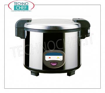 CUISEUR ELECTRIQUE pour environ 30 PORTIONS, capacité lt. 5.4 Cuiseur à riz électrique pour environ 30 portions, avec fonction d'entretien automatique en fin de cuisson, capacité 5,4 litres, V.230 / 1, Kw.1,95, dim.mm.455x455x380h