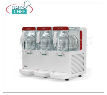 Machine pour granités, sorbets, crèmes froides, 3 réservoirs de lt. 2.8 - LIGNE D'ICÔNES Sorbetière de table / sorbetière, 3 BOL, Lt 8,4, Poids Kg 54, dim.mm 550x440x490h