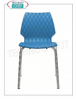 chaises CHAISE avec CORPS EN POLYPROPYLÈNE aux couleurs de votre choix (voir tableau), structure tubulaire à 4 pieds en ACIER CHROMÉ, collection UNI de METALMOBIL, dim.mm.470x530x790h