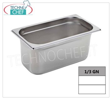 Bacs gastronormes GN 1/3 en inox Bol gastro-norme 1/3, inox 18/10, dim.mm.325 x 175 x 20 h