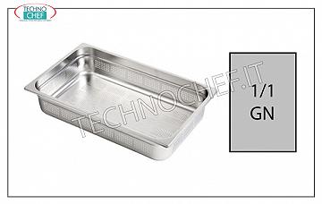 Plateaux perforés Gastronorme 1/1 en acier inoxydable Bac 1/1 gastro-perforé, perforé, acier inoxydable 18/10, dim. Mm 530 x 325 x 20 h