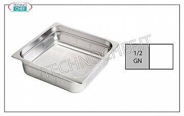 Conteneurs perforés GN 1/2 en acier inoxydable 1/2 bac gastronorme, perforé, acier inoxydable 18/10, dim. 325 x 265 x 20 h