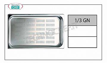 Plateaux perforés 1/3 Gastronorm en acier inoxydable Bac 1/3 Gastro-standard, perforé, acier inoxydable 18/10, dim. 325 x 175 x 40 h