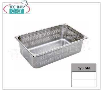 Plateaux Gastronorm 1/3 perforés en inox Bol gastro-norme 1/3, perforé, inox 18/10, Capacité lt.2,5, dim.mm.325 x 175 x 65 h