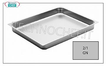 plateaux Gastronorm en acier inoxydable Faire cuire au four Gastro-norme 01/02 en acier inoxydable avec une grande arête 20 mm, dim. mm 650x530x20h