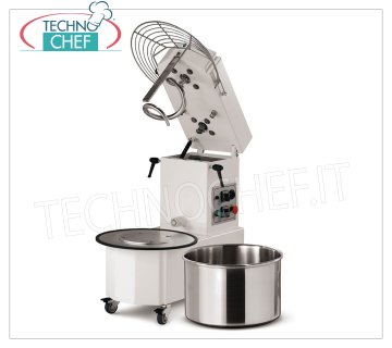 MÉLANGEUR SPIRALE 12 Kg avec Tête Relevable et Cuve Amovible Pétrin à spirale 12 Kg à tête relevable et cuve amovible 15 litres, V 230/1, kW 0,90, dim. mm 675x350x702h