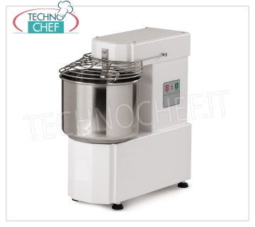 Pétrin à spirale de 8 kg (bol de 10 litres) Pétrin à spirale avec tête et cuve fixe de 10 litres, capacité pâte 8 Kg, V.230/1, Kw.0,37, dim.mm.550x280x567h