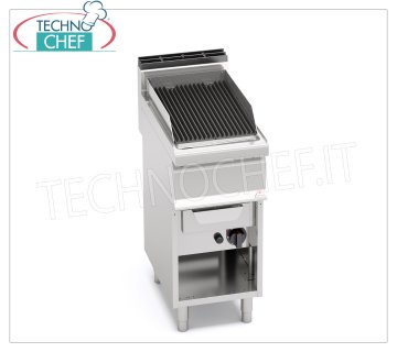 TECHNOCHEF - GRIL GAZ VAPEUR-EAU, 1 module sur COMPARTIMENT OUVERT, Mod.G7WG40M GRIL GAZ VAPEUR-EAU, Ligne BERTOS, MACROS 700, Série WATER GRILL, 1 module sur COMPARTIMENT OUVERT avec ZONE DE CUISSON mm 350x515, puissance thermique Kw.9,00, Poids 45 Kg, dim.mm.400x700x900h