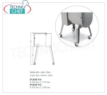 SIRMAN - Pieds hauts à roulettes Pieds hauts avec roulettes, pour mélangeurs à viande modèle IP30M