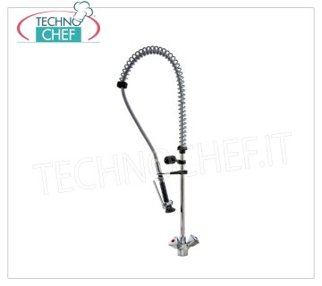 Robinet monotrou avec douche suspendue Mitigeur monotrou à poser avec boutons et pomme de douche suspendue