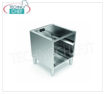 Unité de base pour lave-vaisselle avec guides pour paniers 50x50 cm Base en acier inoxydable adaptée aux lave-vaisselle avec guides de panier cm.50x50, dim.cm.57x62x55/61h.
