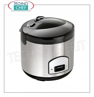 INOX COOKER pour environ 10 PORTIONS avec fonction WARM, capacité lt.1.8 Cuiseur à riz en acier inoxydable pour environ 10 portions, avec fonction WARM, capacité 1,8 litres, V.230 / 1, Kw.0,7, poids 3,5 kg, dim.mm.285x285x280h