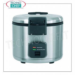 INOX COOKER pour environ 40 PORTIONS, avec fonction WARM, capacité lt.8 Cuiseur à riz en acier inoxydable pour environ 40 portions, avec fonction "WARM", capacité 8 litres, V.230 / 1, Kw.1,95, poids 11 kg, dim.mm.384x384x375h