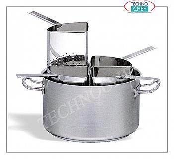 Technochef - Cuiseur à pâtes en acier inoxydable avec 4 paniers, Professionnel pour induction Cuiseur à pâtes en acier inoxydable avec 4 paniers, capacité 20,2 litres, également adapté aux plaques à induction, diam.cm.35 x 21h