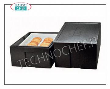 Conteneurs isothermes pour conteneurs Gastronorm Conteneur isotherme en polypropylène expansé, ouverture supérieure pour l'insertion de casseroles de pizza / pâtisserie de 600x400 mm, dim. mm externe 685x485x260h