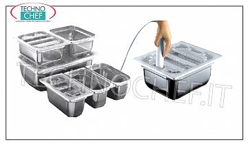 Plateau Gastro.Norm 1/1, hauteur 100 mm, adapté au vide RÉCIPIENT GASTRO-NORM 1/1, HAUTEUR 100 MM, adapté au SOUS VIDE (avec couvercle spécial), en ACIER INOXYDABLE DE HAUTE ÉPAISSEUR, dimensions extérieures mm. 325x530x100h