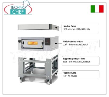 Four à pizza électrique pour 6 pizzas, épaisseur 300 mm, chambre 600x900 mm