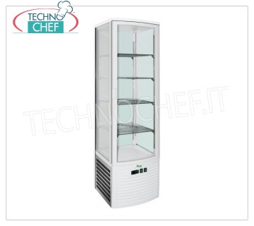 Technochef - RÉFRIGÉRATEUR pour BOISSONS, 1 Porte, Ventilé, Temp.+2°/+8°C, lt.280, Classe C, Mod.G-LSC280 Réfrigérateur professionnel à boissons-boissons, vitre sur 4 côtés, 1 porte, Ventilé, température +2°/+8°C, capacité 280 litres, Classe C, éclairage LED, complet avec 4 grilles, V.230/1, Kw.0 ,26, Poids 107 Kg, dim.mm.473x405x1842h