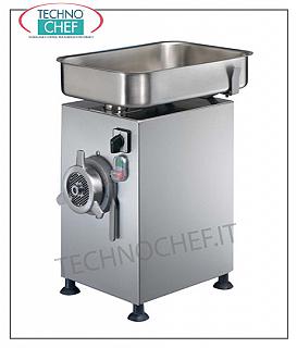 Technochef - Hachoir à viande professionnel avec hachoir à viande en acier inoxydable, caréné, type 22, Hachoir à viande - bouche 22, unité de broyage amovible en acier inoxydable, rendement prod. Kg / h 300, V 400/3, Kw 1,1, dim. Cm. 30,5x45x53,5h