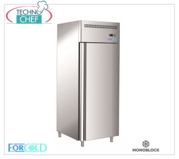 Forcold - Armoire Réfrigérée, avec Monobloc, système enfichable, Professionnel, Temp.+0°/+8°C, Classe D, mod.M-GN650TN-FC Armoire réfrigérée 1 porte, avec monobloc, système enfichable, lt.650, Temp.+0°/+8°C, ÉCOLOGIQUE en Classe D, Gaz R290, Ventilée, GN 2/1, V.230/1, Kw .0,305, poids 108 kg, dim.mm.740x830x2010h