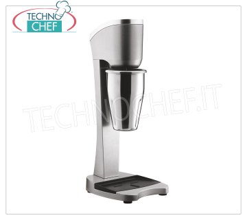 TECHNOCHEF - Fouet Professionnel pour Milkshakes avec Tasse en Acier Inoxydable, Mod.MP98 MÉLANGEUR PROFESSIONNEL pour la préparation de milk-shakes, milk-shakes et cocktails, structure en ALLIAGE LÉGER et ACIER INOXYDABLE, récipient en ACIER INOXYDABLE lt.0,9, V.230/1, Kw 0,3, Poids 3,4 Kg, dim . mm.210x180x485h