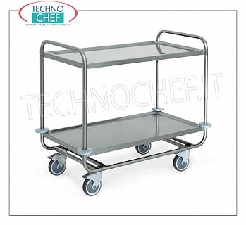 Chariots de service pour transport LOURD, 2 étagères imprimées SOUDÉES, max. capacité de charge 200 kg