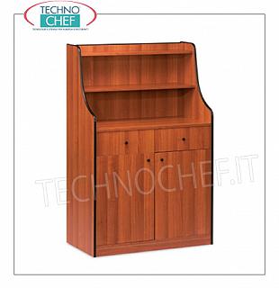 Un service d'étage Meubles unité de service contreplaqués CHERRY couleur halle en bois, avec 2 couverts tiroirs, compartiment avec 2 portes battantes et soulevé avec 2 étagères, dim.mm.940x480x1450h