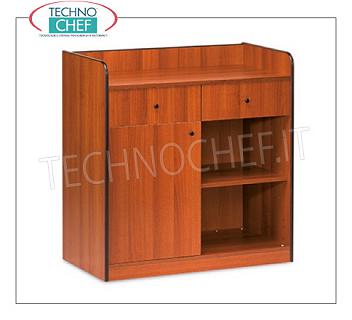 Un service d'étage Meubles unité de service plaqué CERISE couleur halle en bois, avec 2 tiroirs à couverts, une porte à charnière et un compartiment ouvert avec étagère, dim.mm.940x480x980h