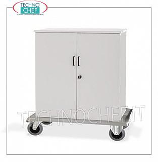 Chariots à linge armoire avec 2 portes battantes et 2 étagères intérieures