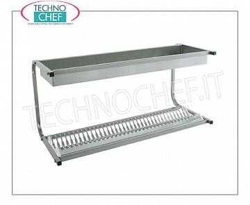 Egouttoir-égouttoir inox 1 étagère 30 assiettes PLATEAU ET égouttoir avec 1 étagère pour 30 plats d'un diamètre de 160 à 320 mm et 1 étagère pour verres, dimensions 830x420x480h