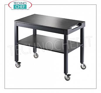 Chariots de service en bois Chariot de service en bois ANTHRACITE laqué mat, avec 2 tablettes, poignée de poussée, capacité maximale Kg.30, dim.mm.1000x450x840h