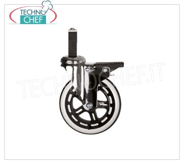 Technochef - Kit 4 roues élastiques dont 2 avec frein, mod. et KIT 4 roues élastiques, dont 2 avec frein, diamètre 125 mm, pour sols inégaux ou pour extérieur
