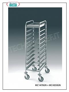 Chariots à plateaux avec guides pour PLATEAUX Gastro-Norm (cm 32,5x53) et Euro-Norm (cm 37x53)