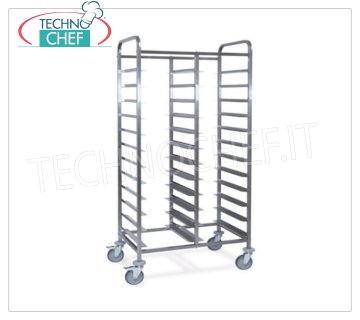 CHARIOT Porte-plateaux avec guides pour 24 PLATEAUX Euro-Norm, Mod.1495-EN