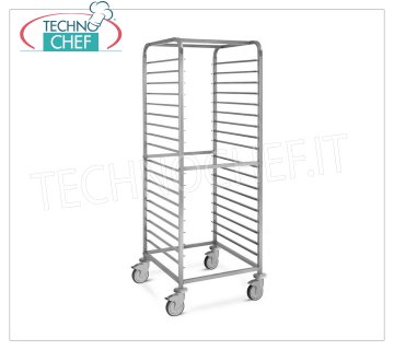 TECHNOCHEF - CHARIOT INOX pour 18 PLATEAUX GN 2/1, soudé, Mod.2060S