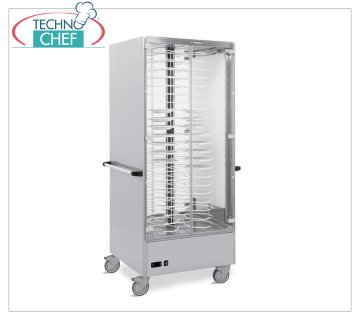 Chariot chauffant à grilles au pas de 6 cm pour 88 plats cuisinés chauds, de diamètres de 18 à 24 cm, CHARIOT À PLAQUES CHAUFFANTES en version avec GRILLE DE PLAQUES À PAS DE 60 MM. pour un MAXIMUM de 88 PLAQUES avec DIAMÈTRE de 180 à 240 mm., chauffage ventilé avec température entre +30/+60 °C, V.230/1, Kw. 2.0, dim.mm. 830x770x1900h