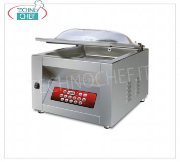 Machine professionnelle à chambre sous vide, barre de soudure 45 cm, chambre 46x50x22h, mod.MIXER MACHINE D'EMBALLAGE SOUS VIDE EUROMATIC avec BANC ENFER, CHAMBRE mm.460x500x220h, BARRE DE SOUDURE de 450 mm, POMPE À VIDE de 20/24 mètres/cube/heure, V.230/1, Kw. 0,90, Poids 68 Kg, dim.mm.560x610x450h