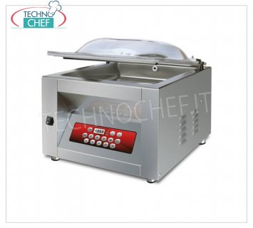 Machine à chambre sous vide professionnelle, 2 barres de soudure de 45 cm, Chambre 50x46x22h cm, MIXER DUO MACHINE D'EMBALLAGE SOUS VIDE EUROMATIC avec BANC PROFESSIONNEL HELL, CHAMBRE mm.500x460x220h, 2 BARRES DE SOUDURE de 450 mm, POMPE À VIDE de 20/24 mètres/cube/heure, V.230/1, Kw. 0,95, Poids 70 Kg, dim.mm.600x560x450h