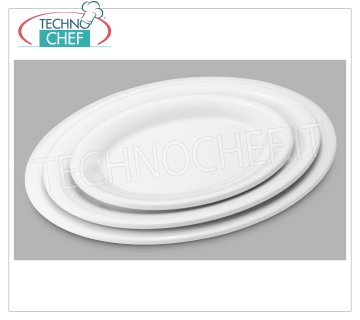 Technochef - PLAQUE OVALE en MELAMINE EXTRAFORTE Assiette en mélamine extra-forte ovale blanc, dim.mm.243x182x21h