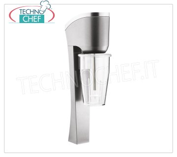 TECHNOCHEF - Fouet mural professionnel avec gobelet en polycarbonate, Mod.MP98T MÉLANGEUR MURAL PROFESSIONNEL pour la préparation de milkshakes, milk shakes et cocktails, structure en ALLIAGE LÉGER et ACIER, récipient en POLYCARBONATE TRANSPARENT lt.0,9, V.230/1, Kw.0,3, Poids 2,9 Kg , dim.mm.150x100x440h