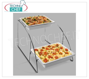 Technochef - AFFICHEUR POUR BASSIN PANS GN 1/2, Mod. MPESP12 Présentoir pour casseroles GN 1/2 blanches en mélamine (exclu), dim. Mm.360x525x325h