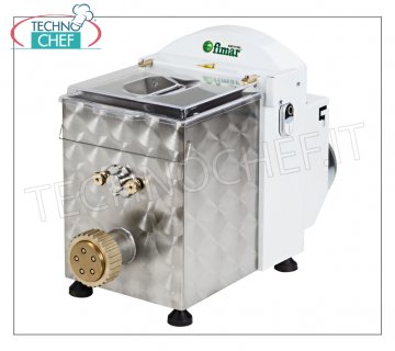 FIMAR - MACHINE À PÂTES FRAÎCHES EXTRUDÉES Professionnelle, avec réservoir de 2,5 Kg, mod MPF2.5N Machine à PÂTES FRAÎCHES EXTRUDÉES de table - avec cuve pour 2,5 kg de pâte, - Rendement horaire 8 Kg, V. 230/1, Kw 0,37, Poids 30 Kg, Dimensions, mm 260x600x380h