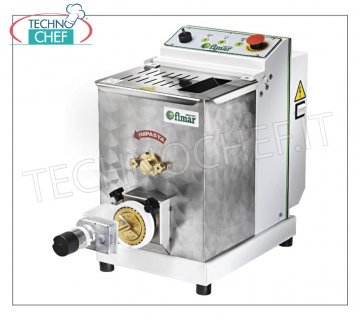 FIMAR - MACHINE À PÂTES FRAÎCHES EXTRUDÉES professionnelle, avec cuve de 4 kg et coupe-pâtes standard - mod. MPF4N Machine à PÂTES EXTRUDÉES de table - avec réservoir pour 4 kg de pâte, rendement horaire 13 kg, complète avec : COUPE-PÂTES ÉLECTRONIQUE, V.400/3, Kw 0,75, poids 42 kg, dimensions mm 350x760x450h