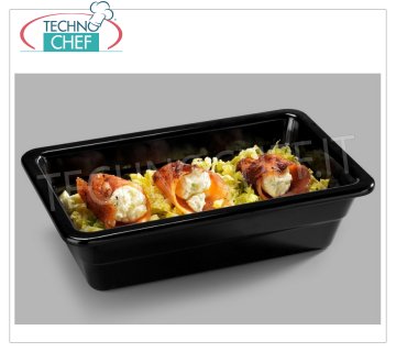 PLATEAU GASTRONORM GN 1/4 en MÉLAMINE NOIRE, dim.mm.265x162x65h