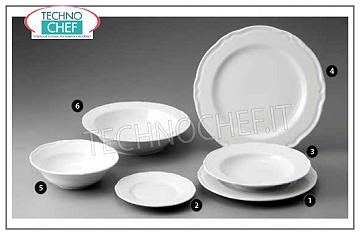 SATURNIA - PRAGA BIANCO Porcelain Collection - Assiettes de restaurant ASSIETTE PLATE, Collection Prague Blanche, Diamètre cm.28, Marque SATURNIA - Disponible à l'achat par lot de 6