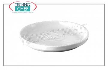 porcelaine Plats plat allant au four rond du feu blanc bouclé empilable, 32cm de diamètre, h.4,5, Marque MPS PORCELAINE SARONNO - Disponible en paquets de 3 pièces