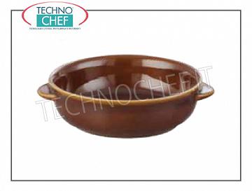 porcelaine Poterie PAN BROWN MANCHE, 13 cm de diamètre, h.5, Marque MPS PORCELAINE SARONNO - Disponible en paquets de 6 pièces