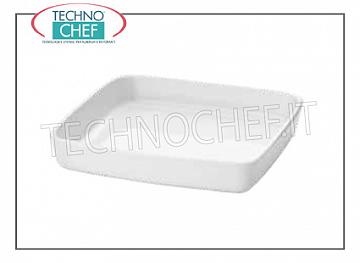 porcelaine Plats carré pirofila, cm.22x22, h.5, Marque MPS PORCELLANE SARONNO - Disponible dans un paquet de 2 pièces