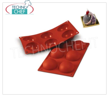 Moule en silicone '' 6 demi-sphères '', Ø70 h 35 mm